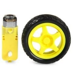 6V 250 Rpm Redüktörlü Motor ve Tekerlek Seti