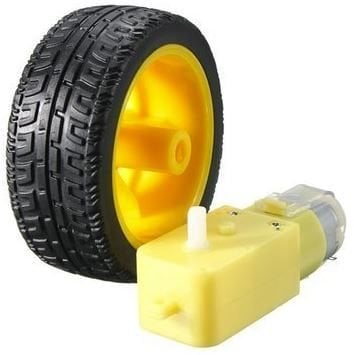 6V 250 Rpm Redüktörlü Motor ve Tekerlek Seti