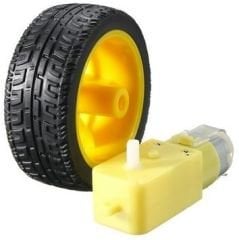 6V 250 Rpm Redüktörlü Motor ve Tekerlek Seti