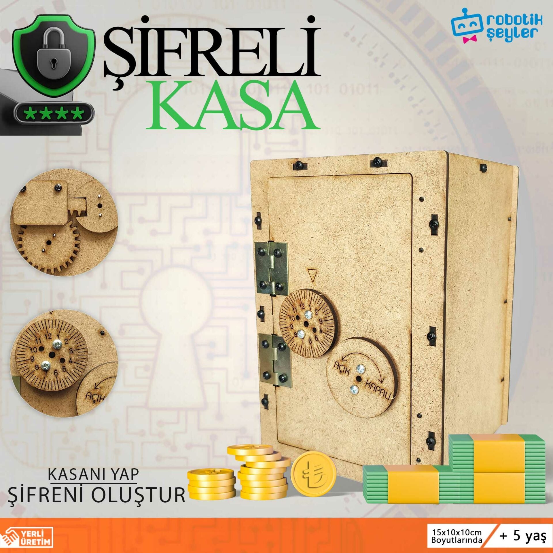 Şifreli Kasa Yapım Seti – STEM Güvenlik Seti