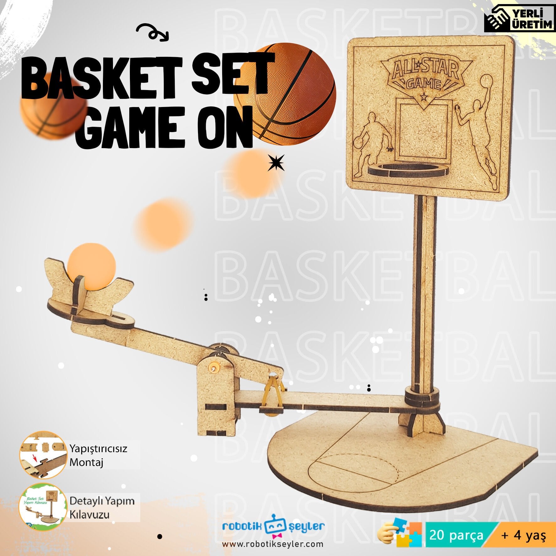 Ahşap Basketbol Oyunu Yapım Seti – STEM