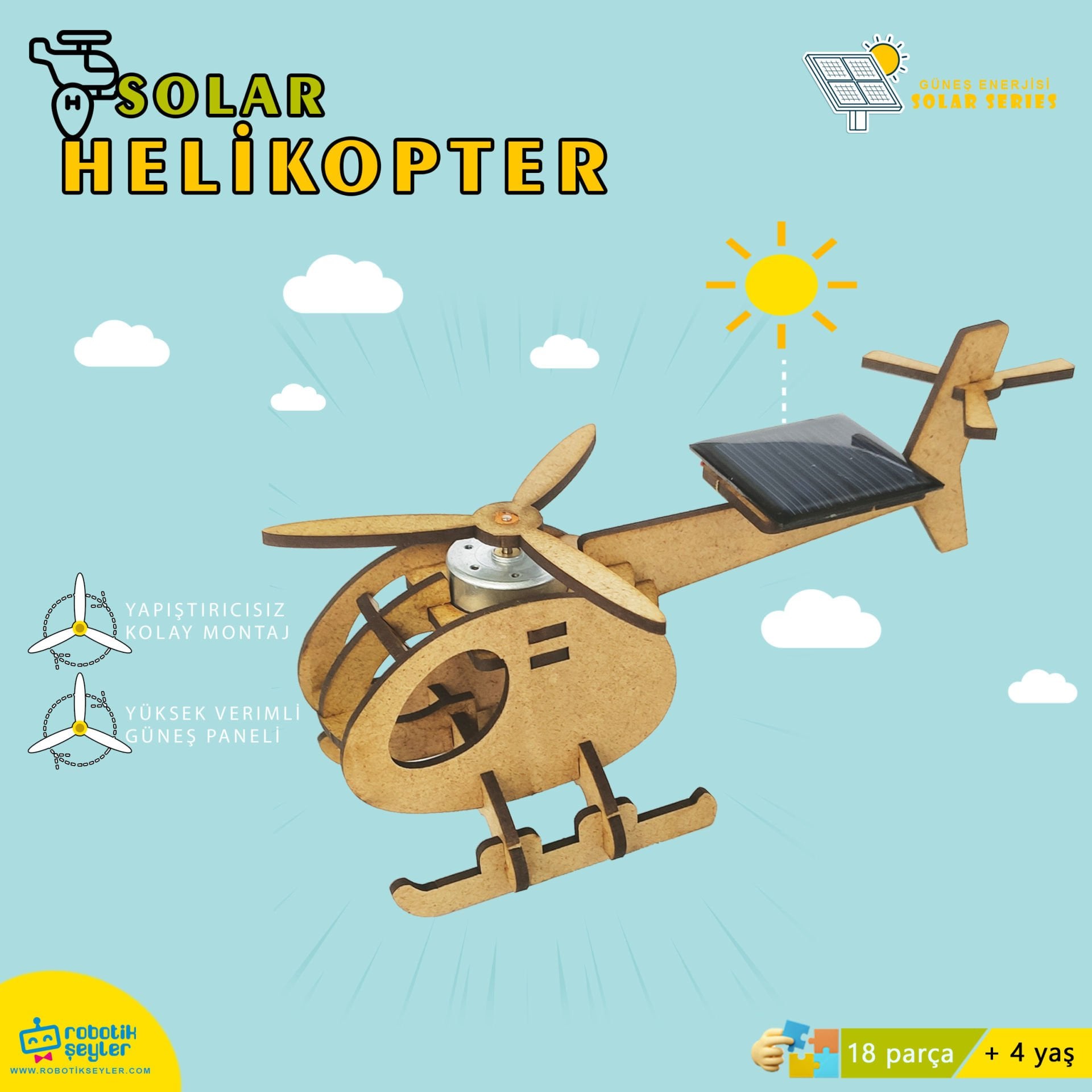 Güneş Enerjili Solar Helikopter Yapım Seti – STEM