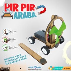 Ahşap Hareketli Pır Pır Araba Yapım Seti – STEM