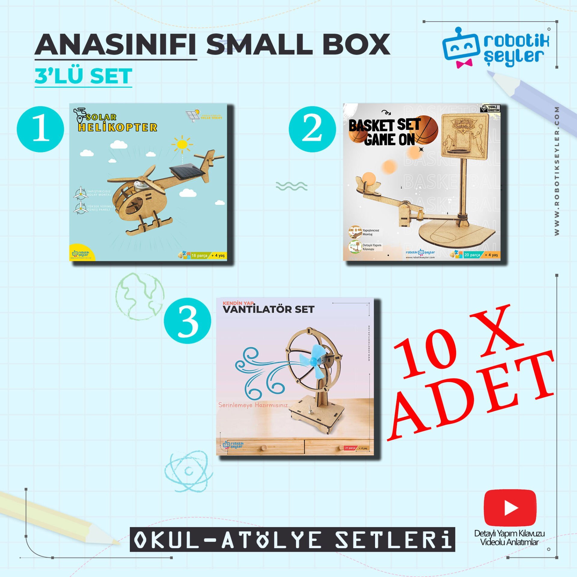 10 adet Anasınıfı Small Box