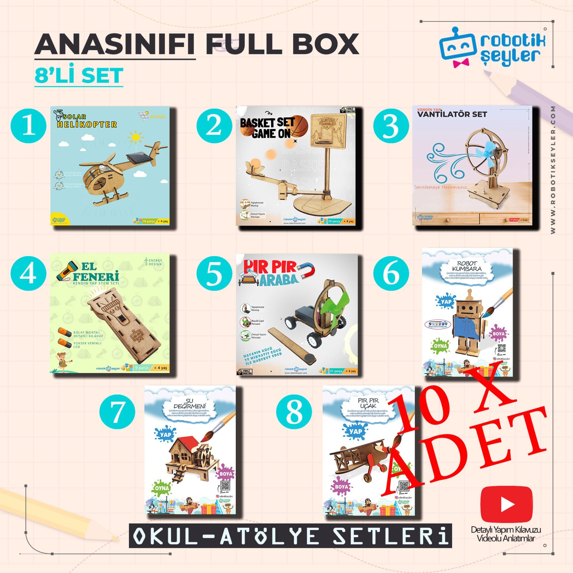 10 Adet Anasınıfı Full Box