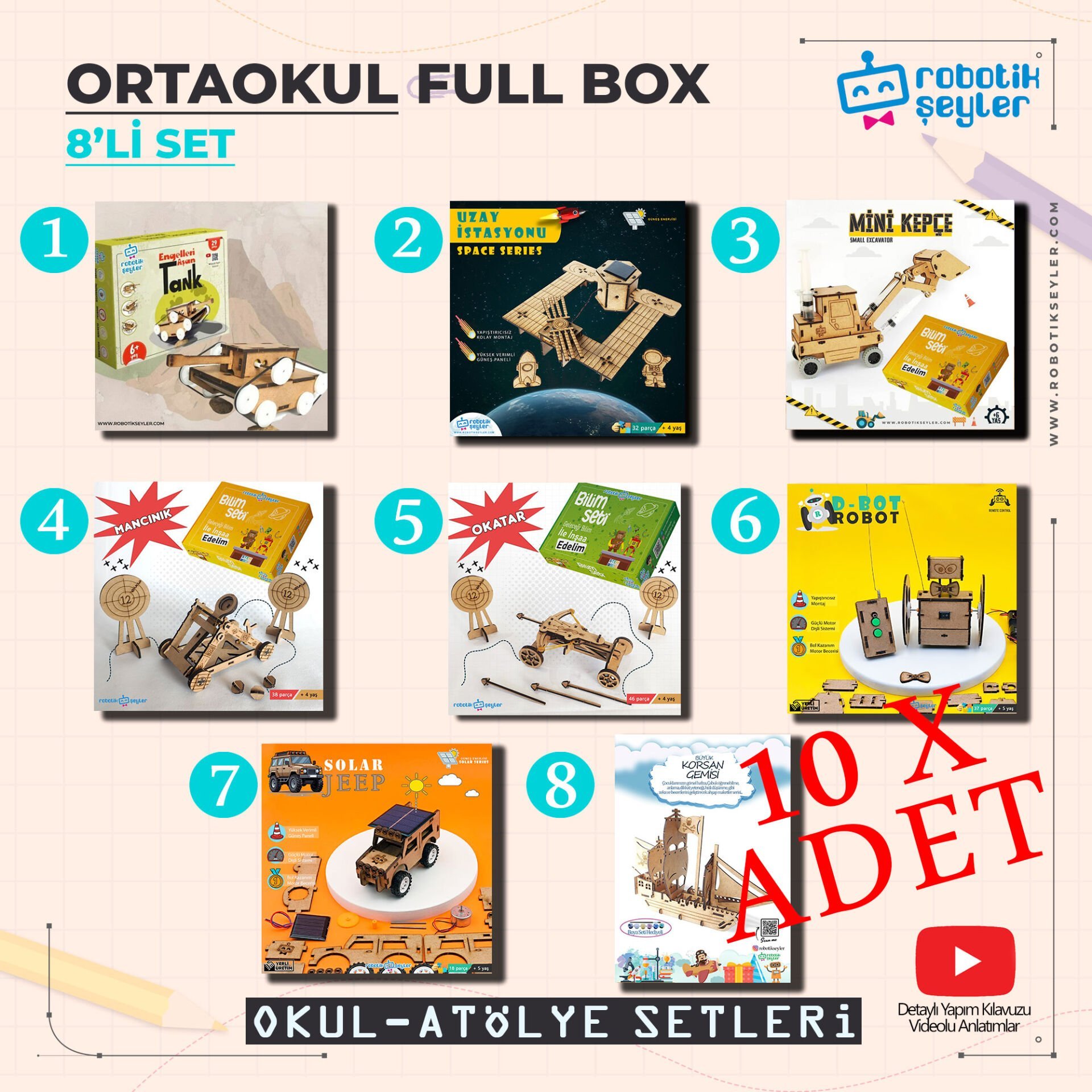 10 Adet Ortaokul Full Box